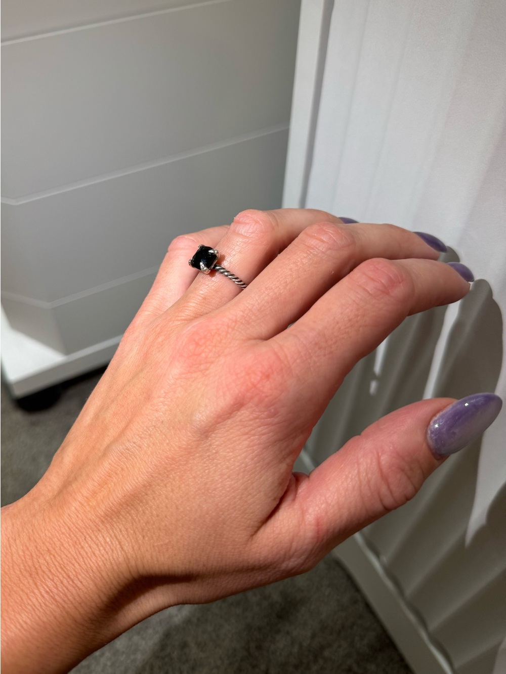 David Yurman CHATELAINE® RING
Sterling Silver w/ Black Onyx & Diamonds (size 6) - Picture 10 of 12